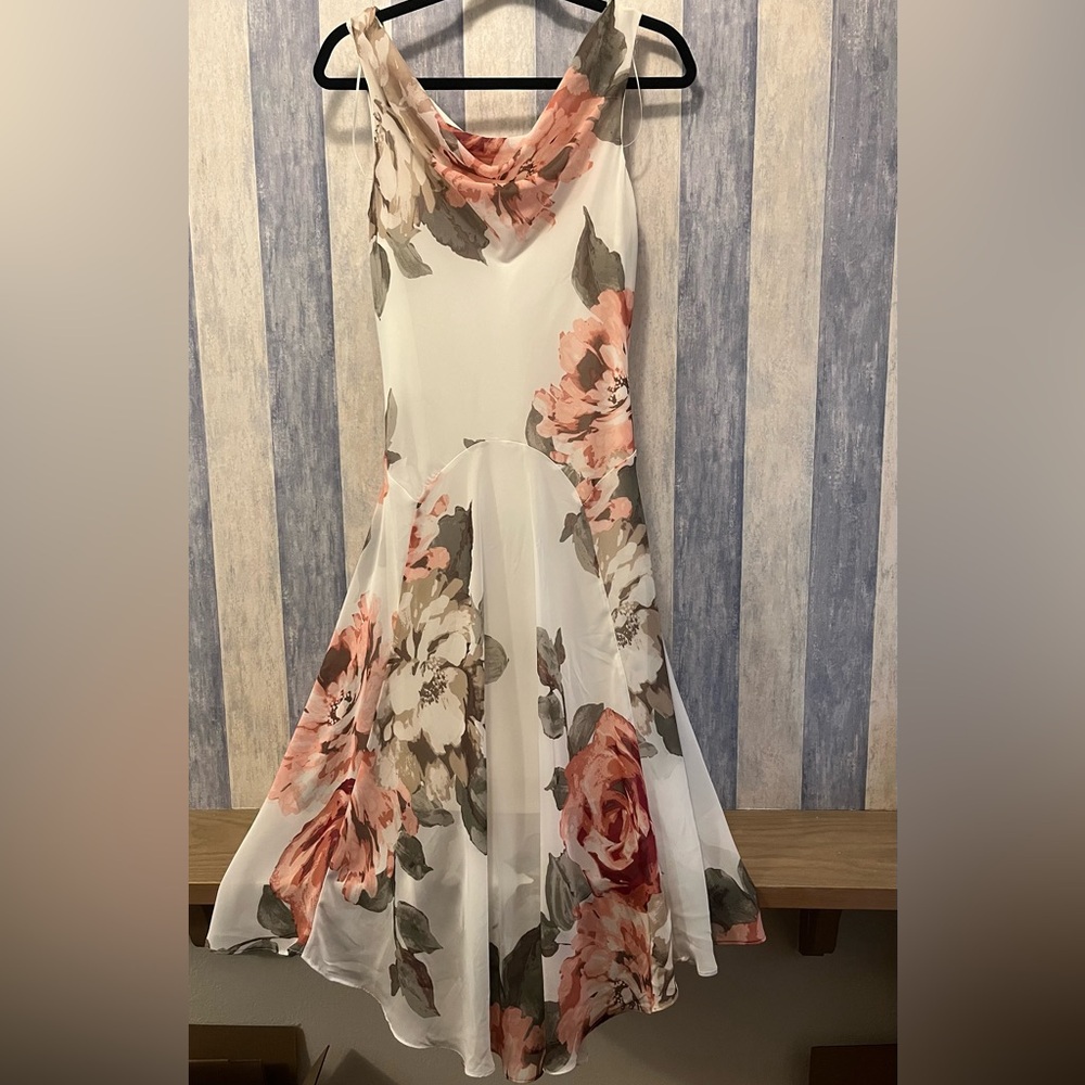 Robbie Bee Floral Midi Slip Dress Cottagecore Fairy Flutter Whimsical, Size 6